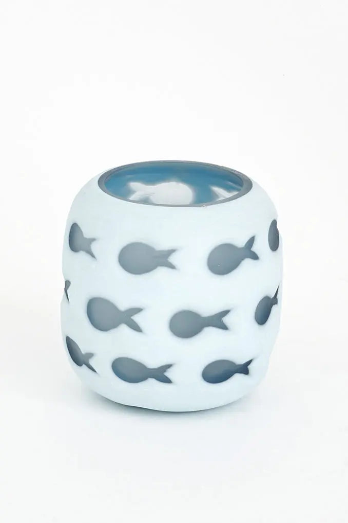 Small glass candle holder with fish