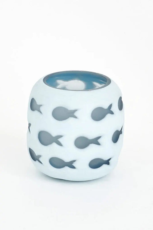 Small glass candle holder with fish