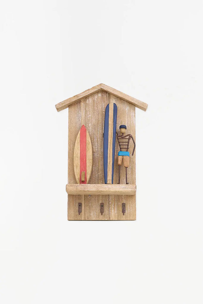 Portallaves de madera caseta y surfero