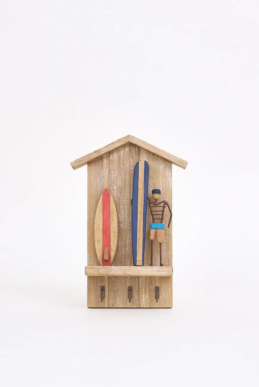 Portallaves de madera caseta y surfero