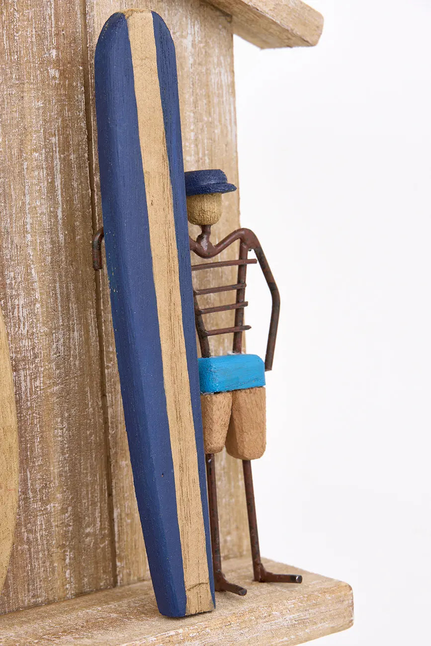 Portallaves de madera caseta y surfero