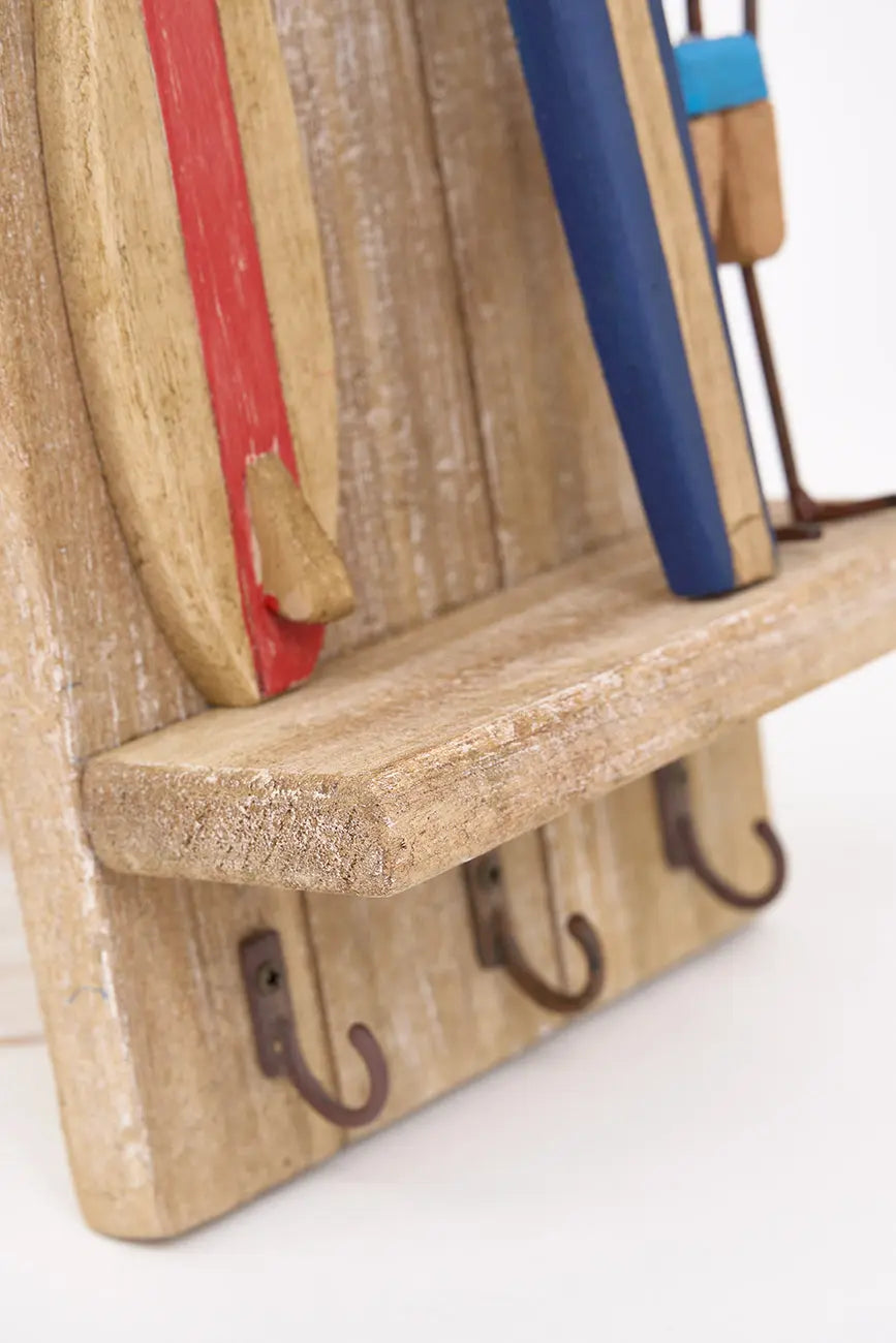 Portallaves de madera caseta y surfero