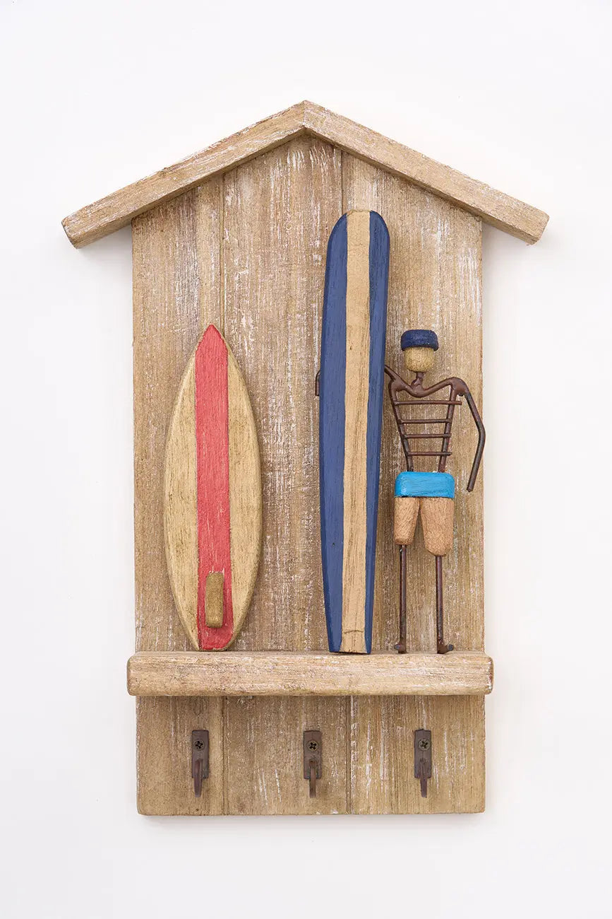 Portallaves de madera caseta y surfero