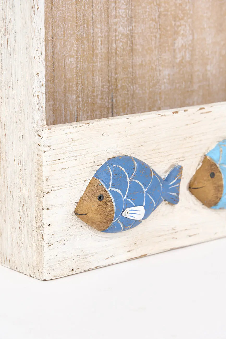 Portallaves de madera con peces