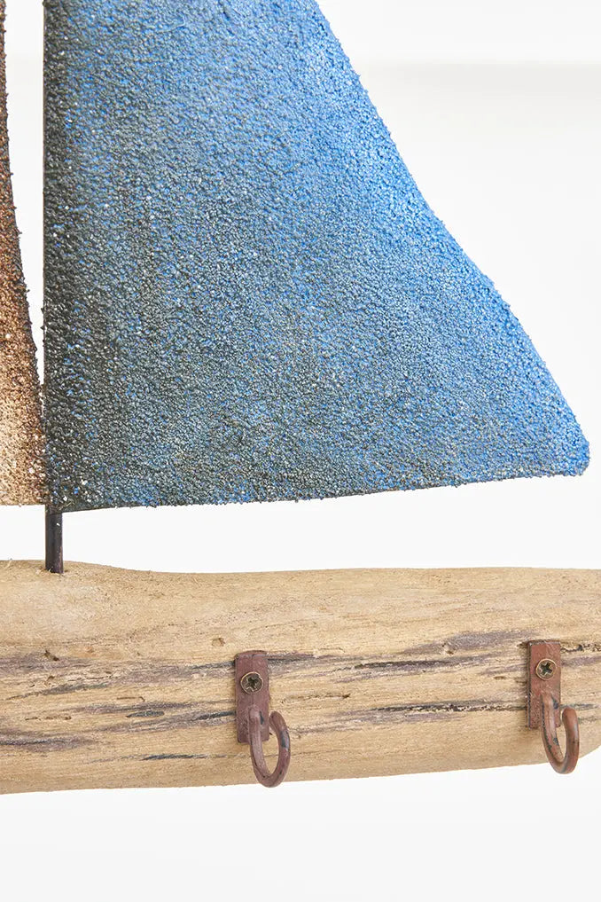 Portallaves velero de madera y metal