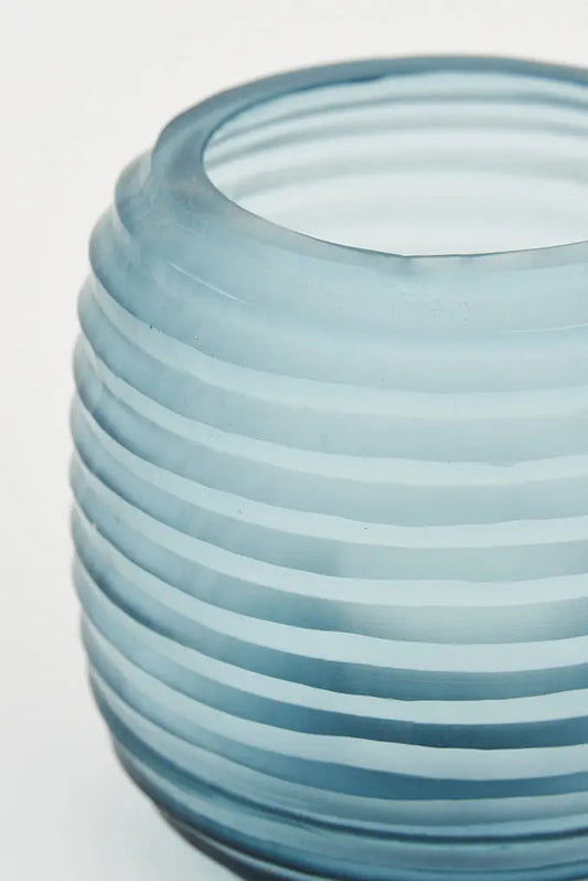 Portavelas de cristal a rayas en relieve Batela Deco 2024