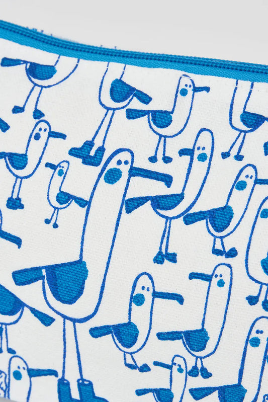 estuche con gaviotas estampadas
