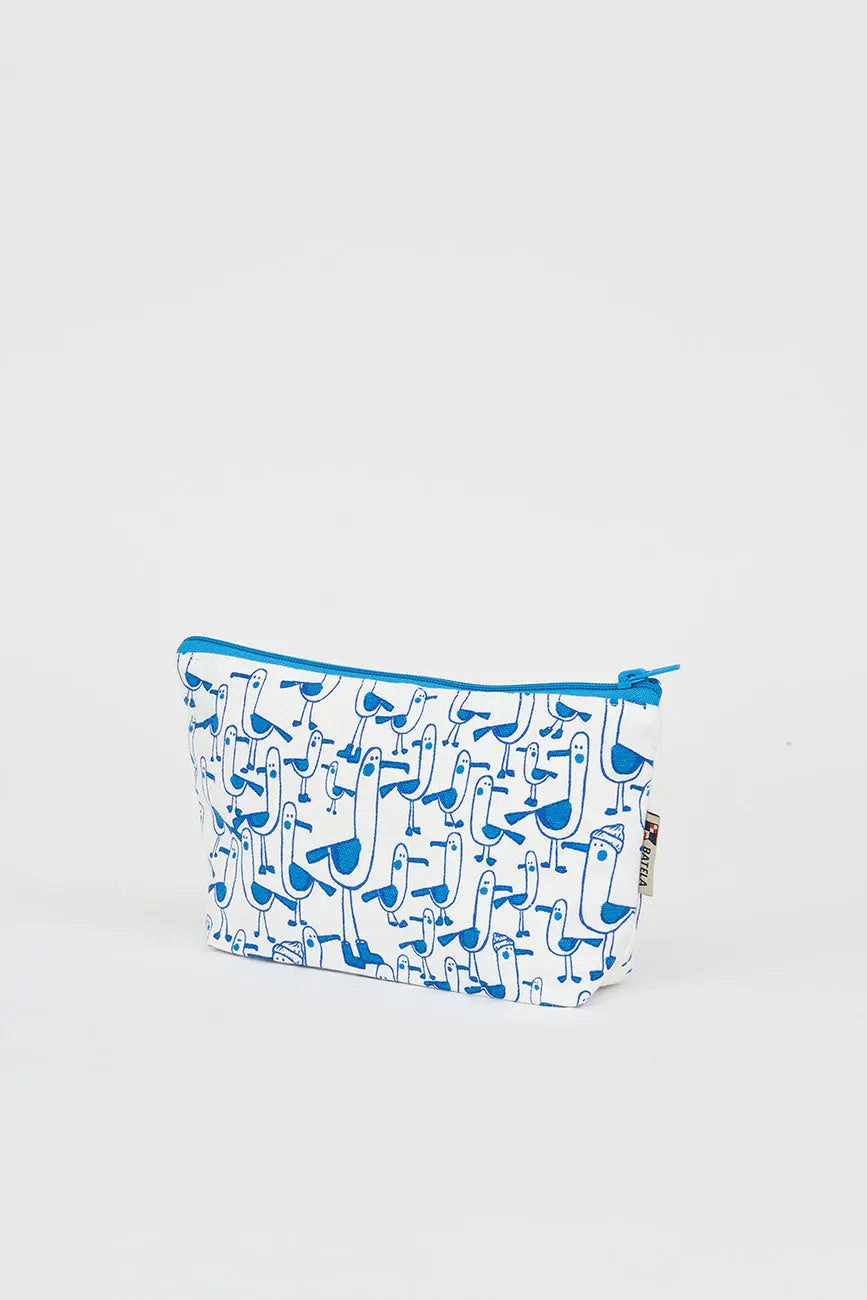 estuche con gaviotas estampadas