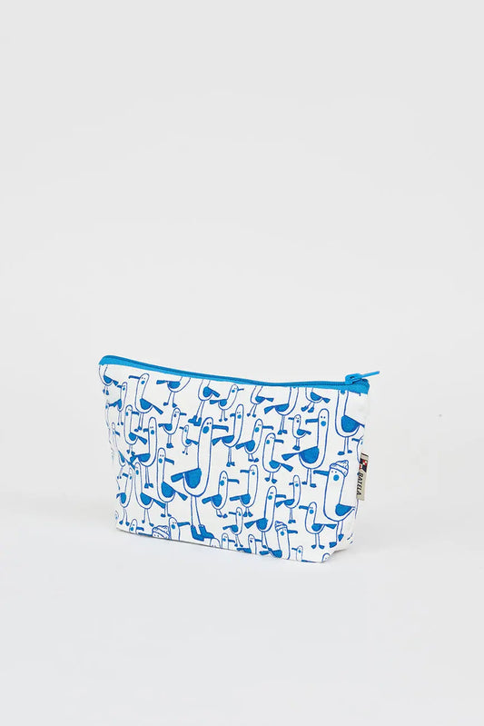 estuche con gaviotas estampadas