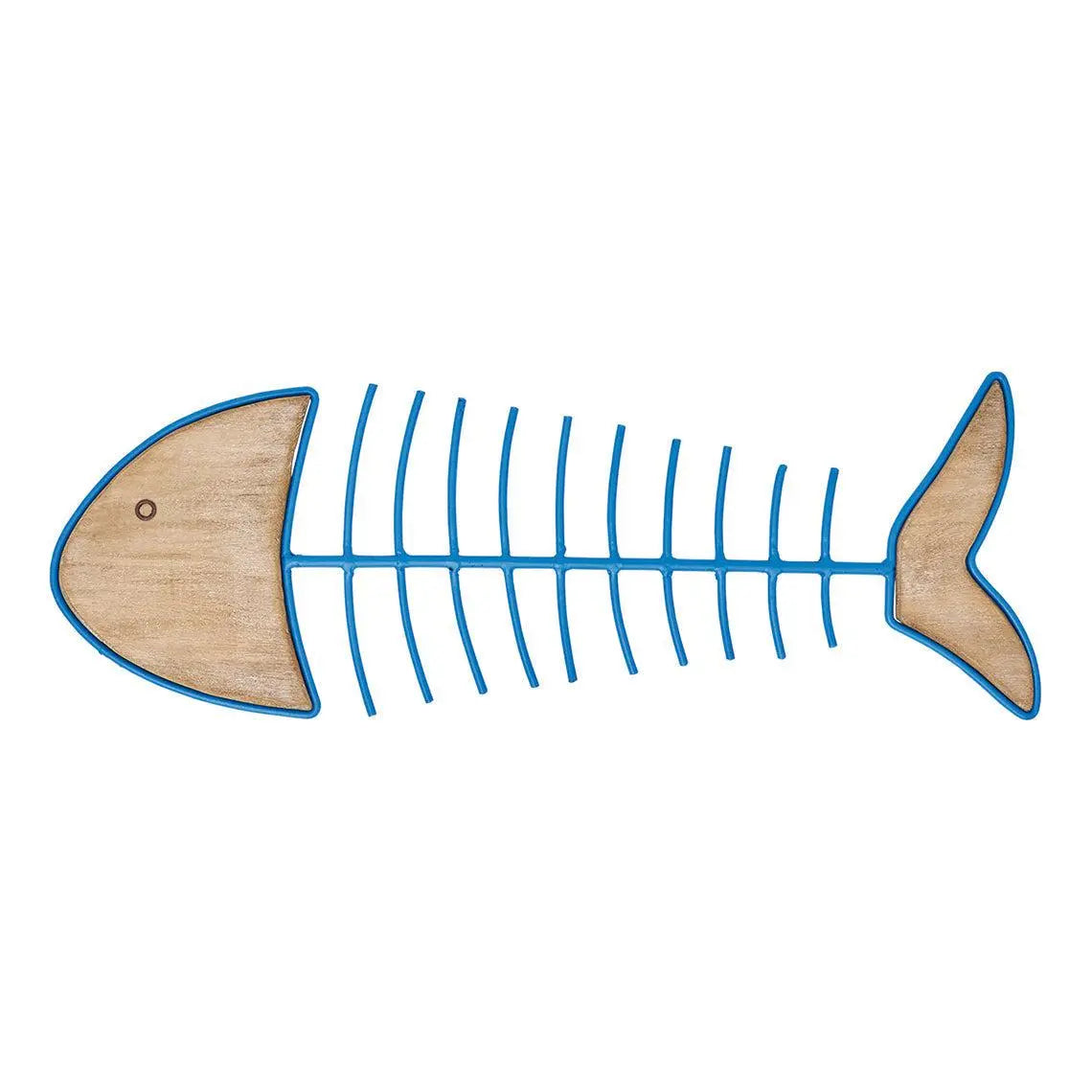 Raspa de pez hecha de madera y metal, para pared - D2268 Batela