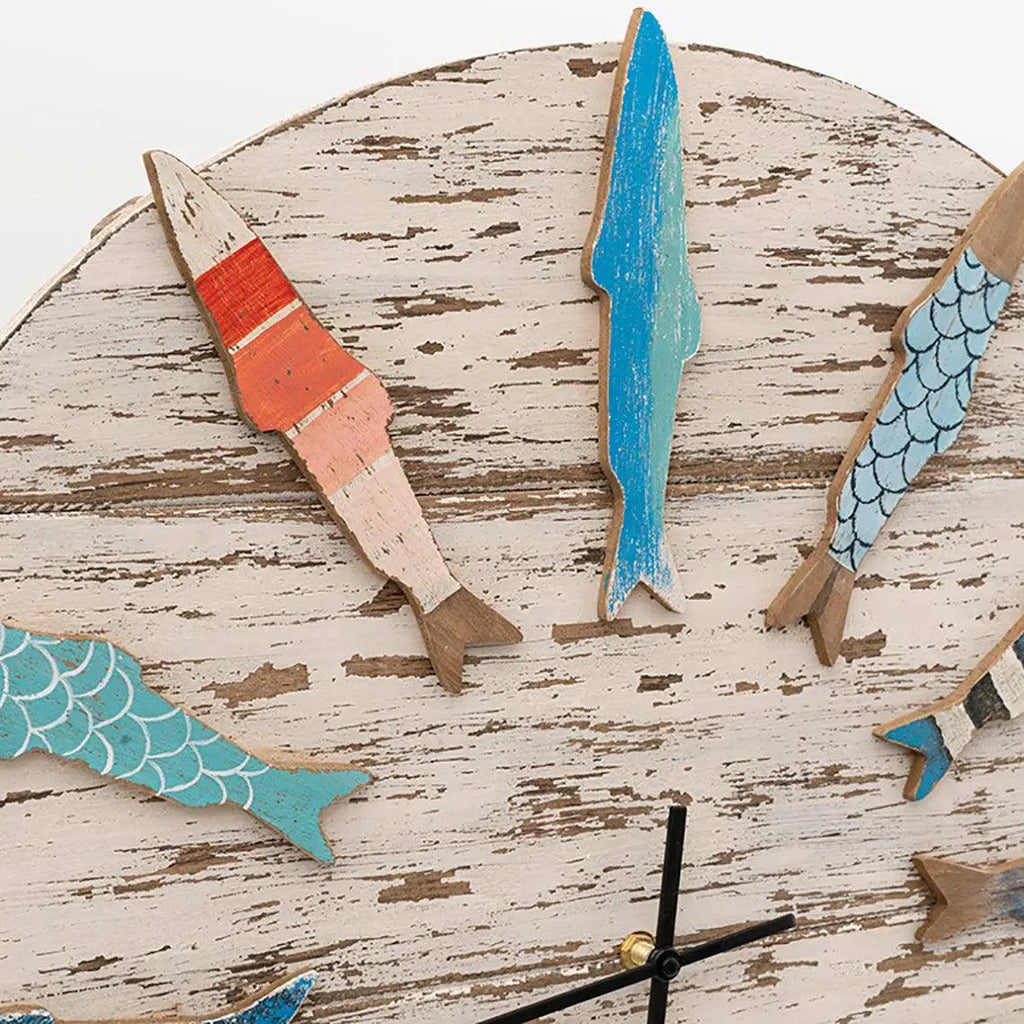 Reloj de madera envejecida peces - D2026 Batela
