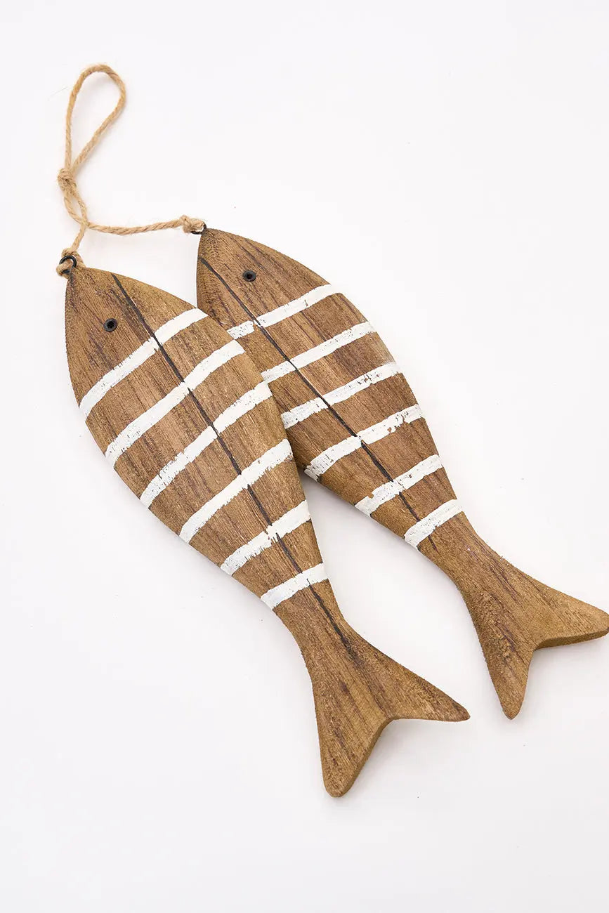 Ristra de 2 peces de madera a rayas