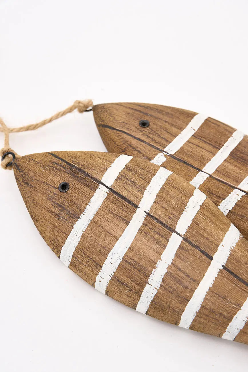 Ristra de 2 peces de madera a rayas