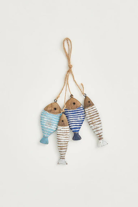 Ristra de 4 peces de madera a rayas Batela Deco 2024