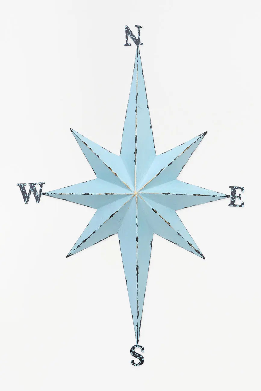 Rosa de los vientos hecha en metal