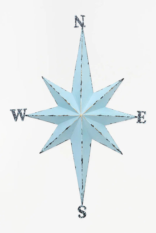 Rosa de los vientos hecha en metal