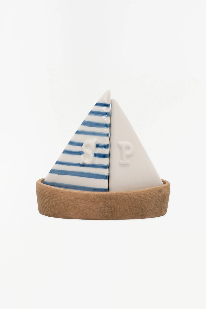 Salero y pimentero velero ceramica - D2128 - Batela