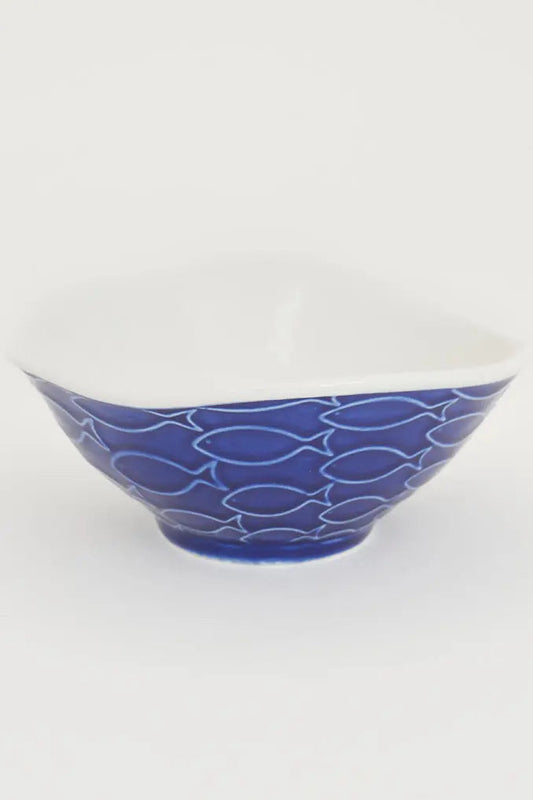 Lot de 3 petits bols en céramique poisson en relief