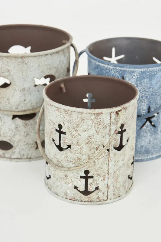 Set de 3 Portavelas de hojalata o metal Batela Deco 2024