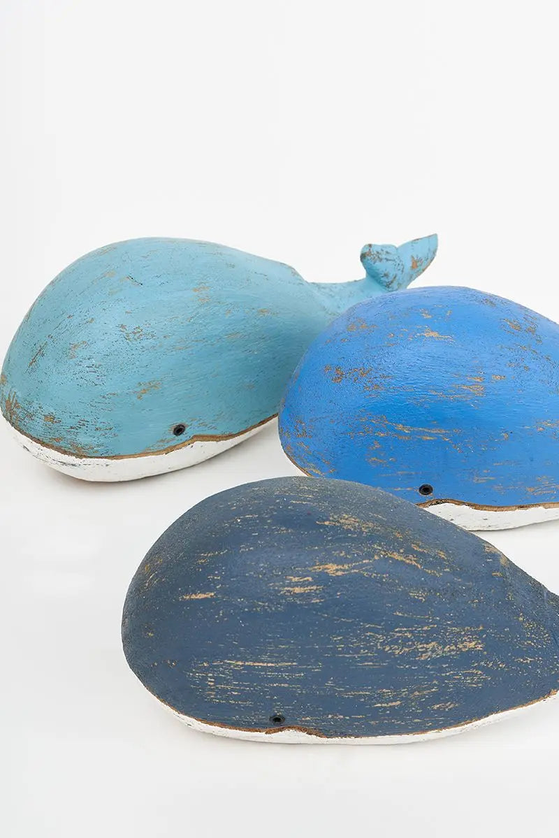 Set de 3 ballenas de madera Batela