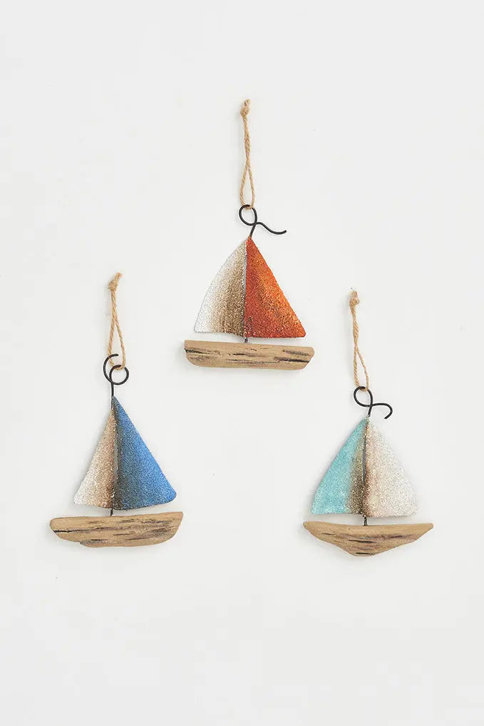 Set de 3 colgantes veleros de madera Batela Deco 2024