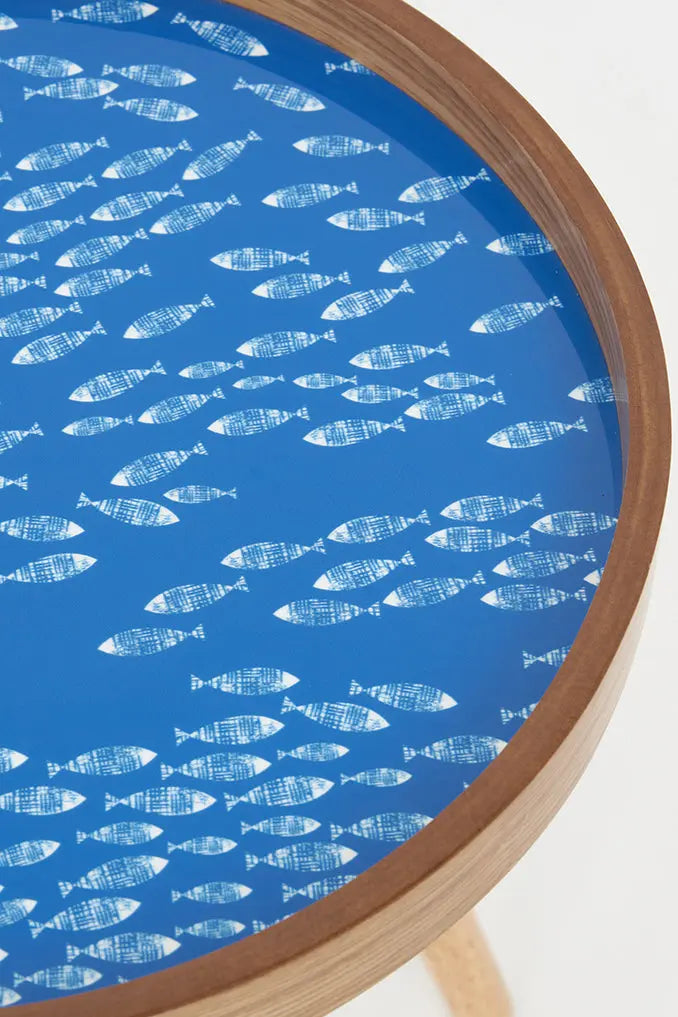 Set de 3 mesas en madera de centro con peces Batela Deco 2024
