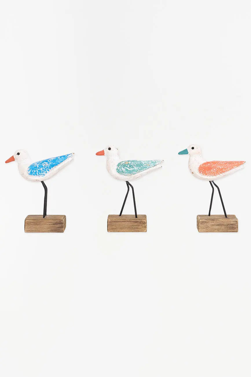 Set de 3 pequeños pajaros de madera