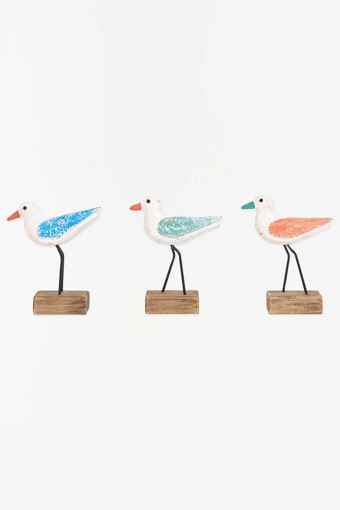Set de 3 pequeños pajaros de madera