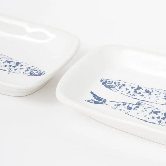 Set of 3 small plates with fish - D7408