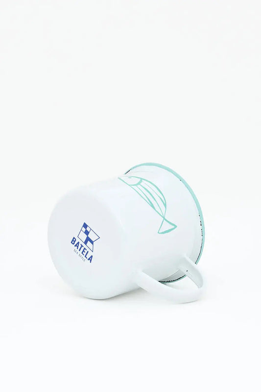 4 mugs o tazas esmaltadas con pez