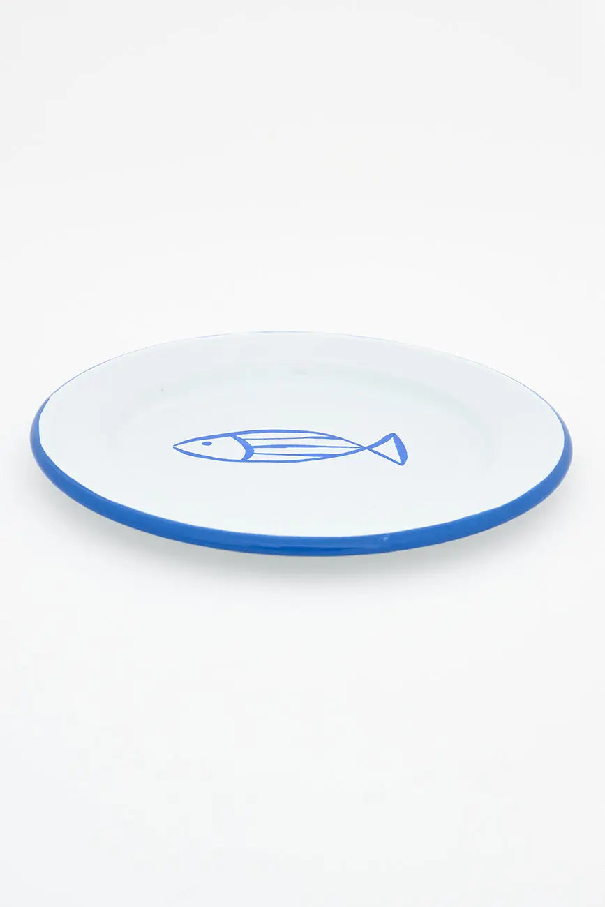 Set de 4 assiettes à poisson en métal émaillé