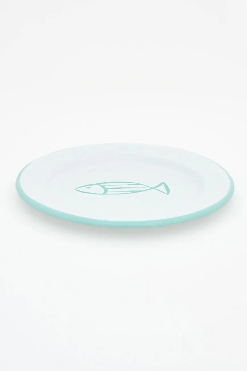 Set de 4 assiettes à poisson en métal émaillé