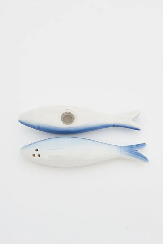Set de salero y pimentero peces de cerámica bicolor Batela Deco 2024