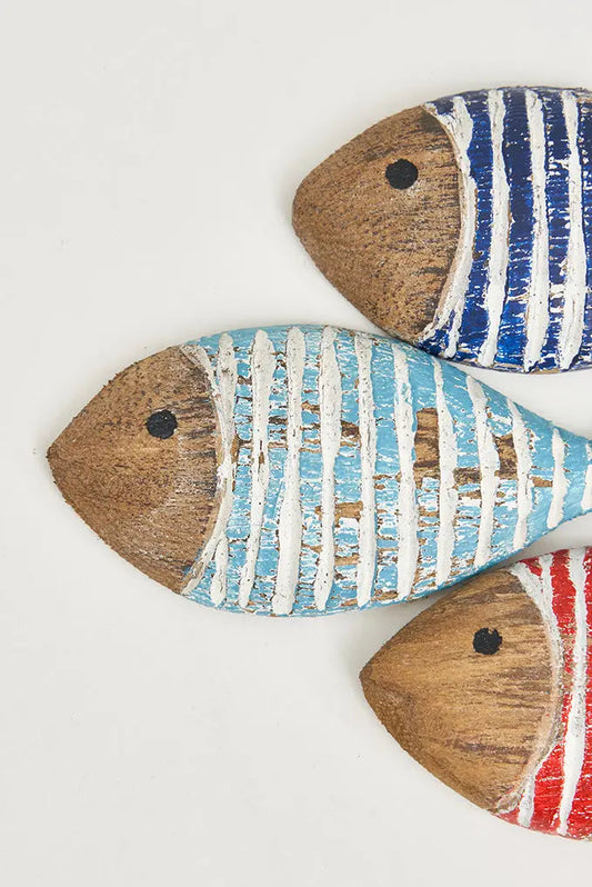 Set of six striped fish magnets