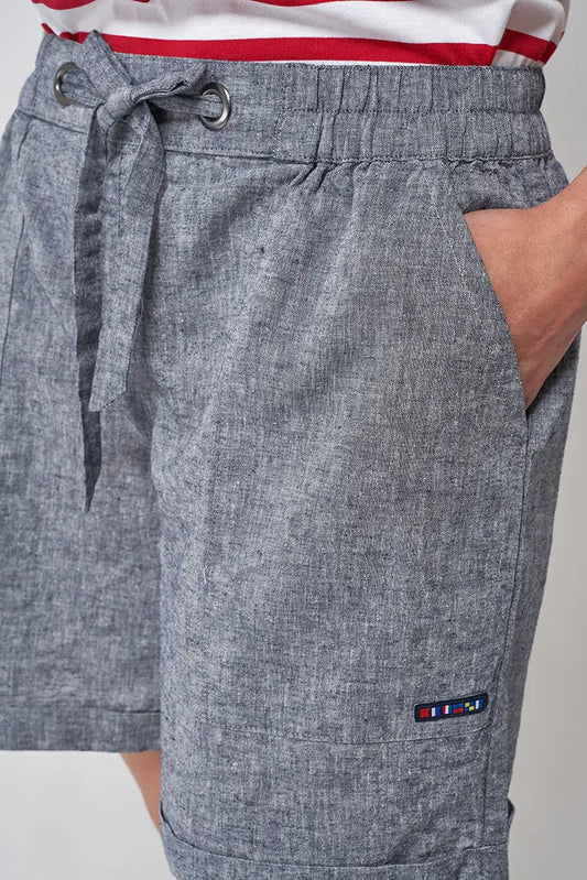 Navy linen shorts