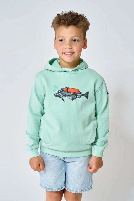 Fish print hoodie