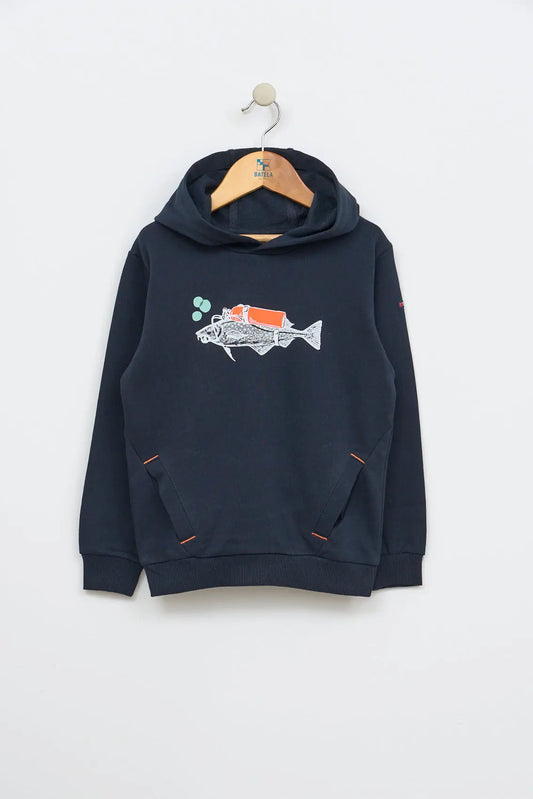 Fish print hoodie