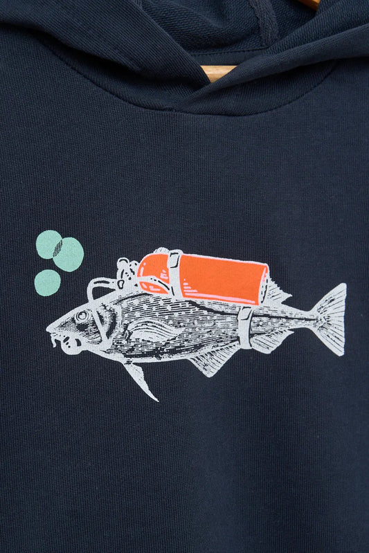Fish print hoodie