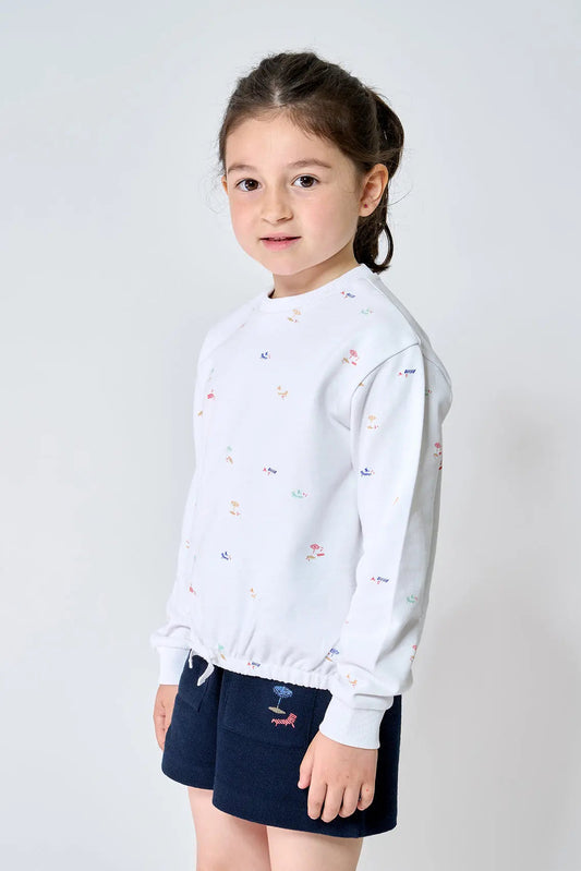 Sudadera algodón Terry con print playero