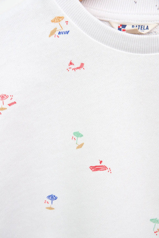 Sudadera algodón Terry con print playero