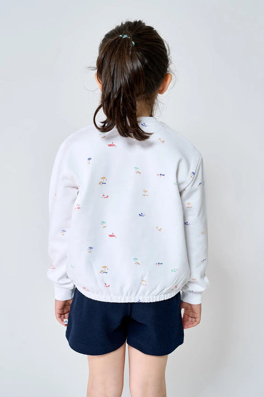 Sudadera algodón Terry con print playero