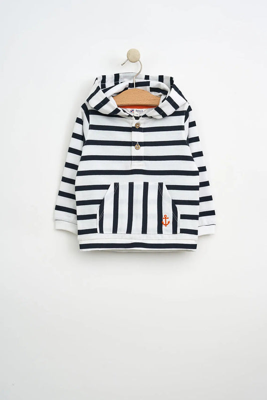 Sudadera marinera de bebé bolsillo canguro