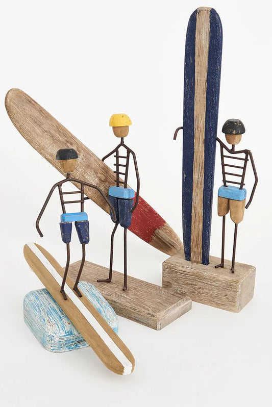 Surfero de madera y metal decorativo. SURF BATELA