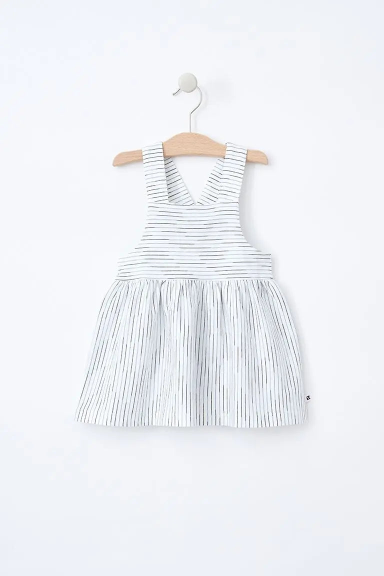 Vestido algodón bebé tirantes microraya