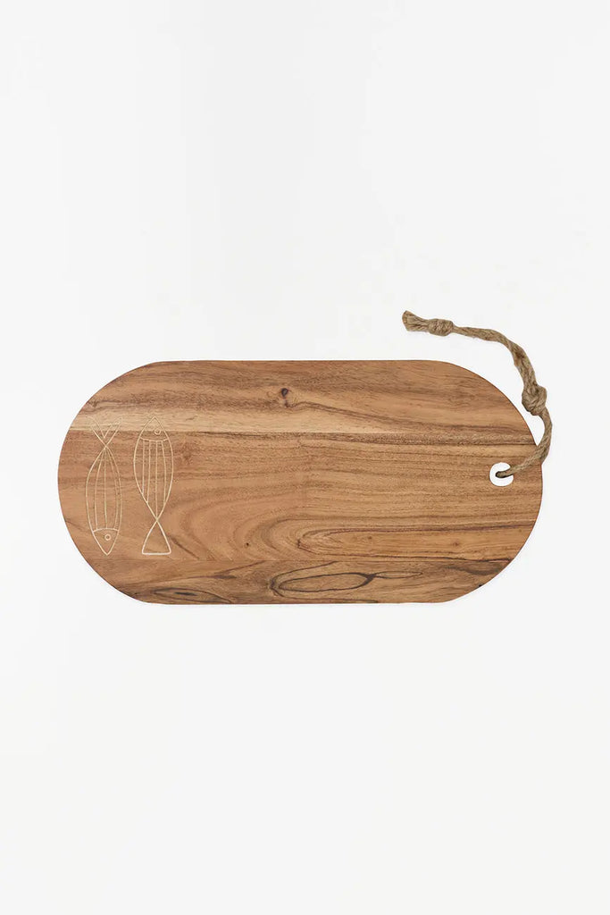 Tabla de cocina con peces