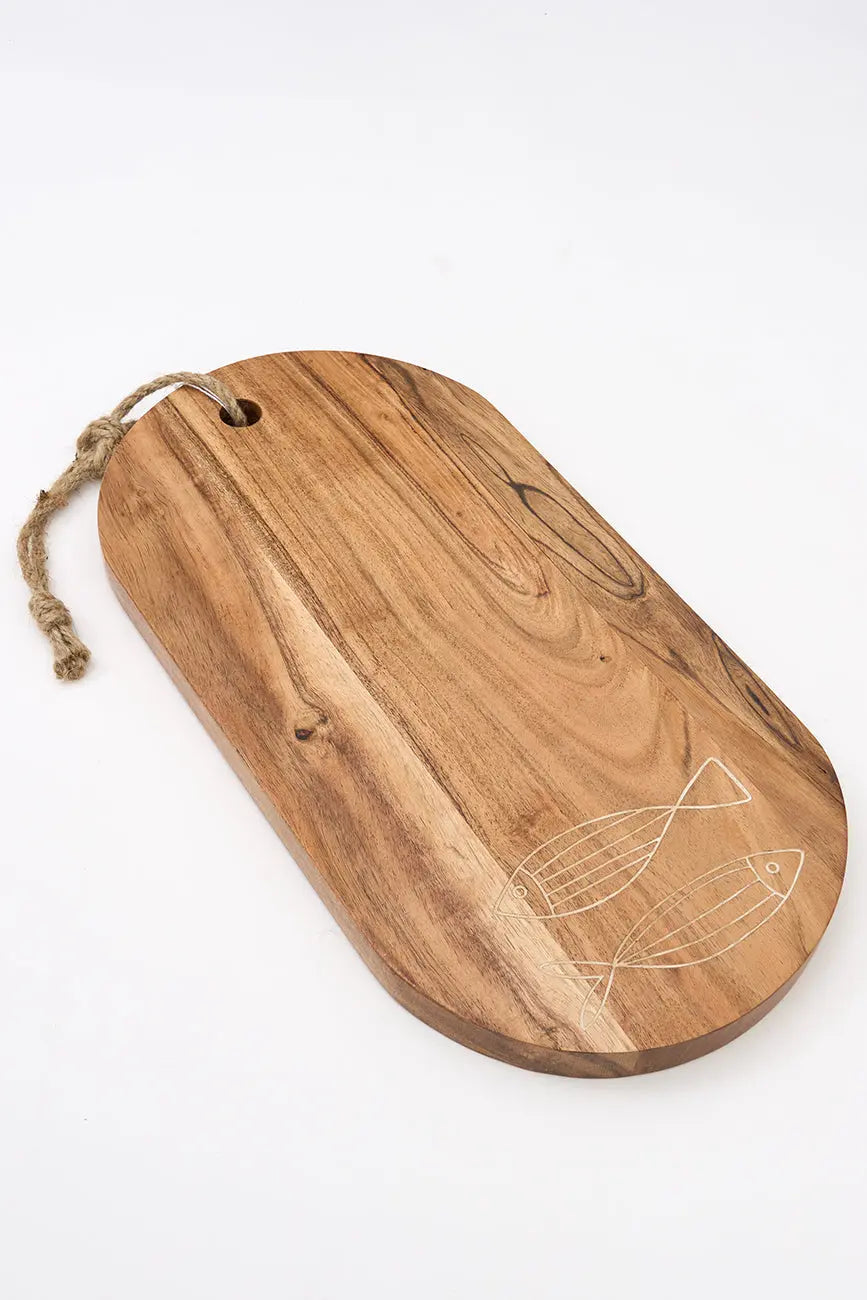 Tabla de cocina con peces