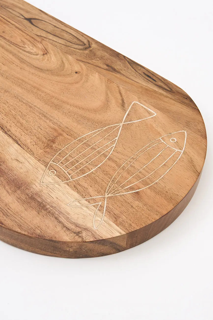 Tabla de cocina con peces