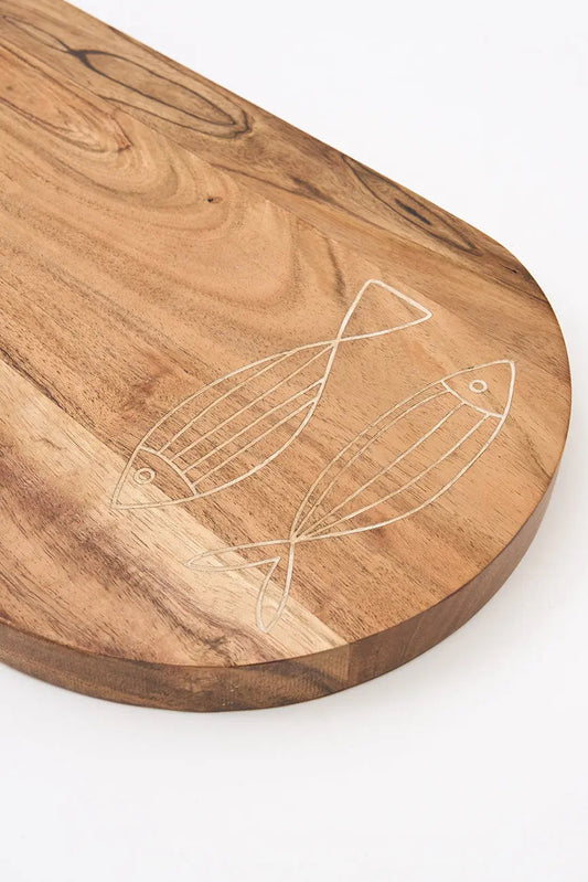 Tabla de cocina con peces