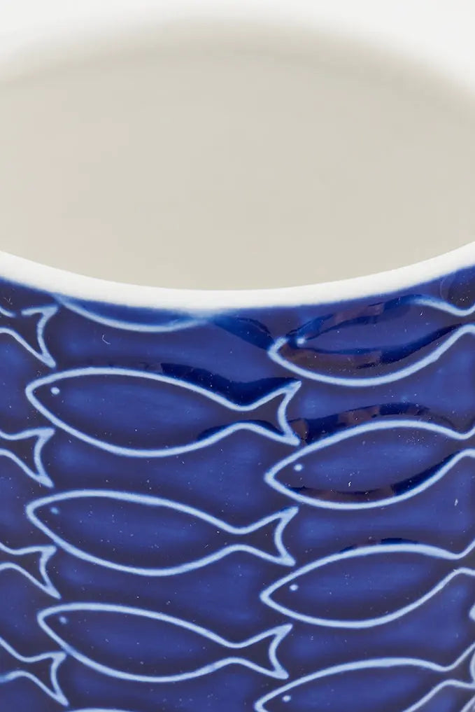 Grande tasse à café en céramique motif poisson Grande tasse à café en céramique motif poisson
