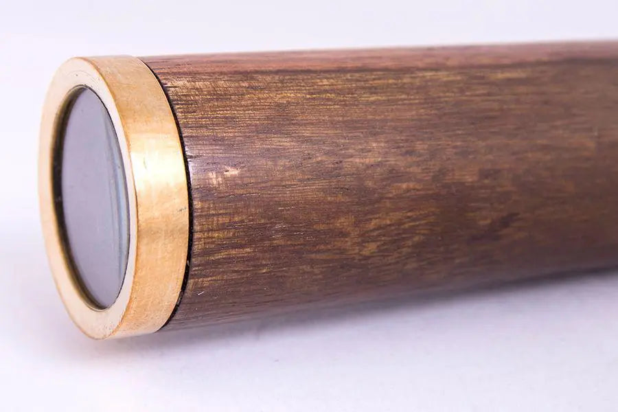 Telescopio de latón y cuero envejecido - D638 Batela